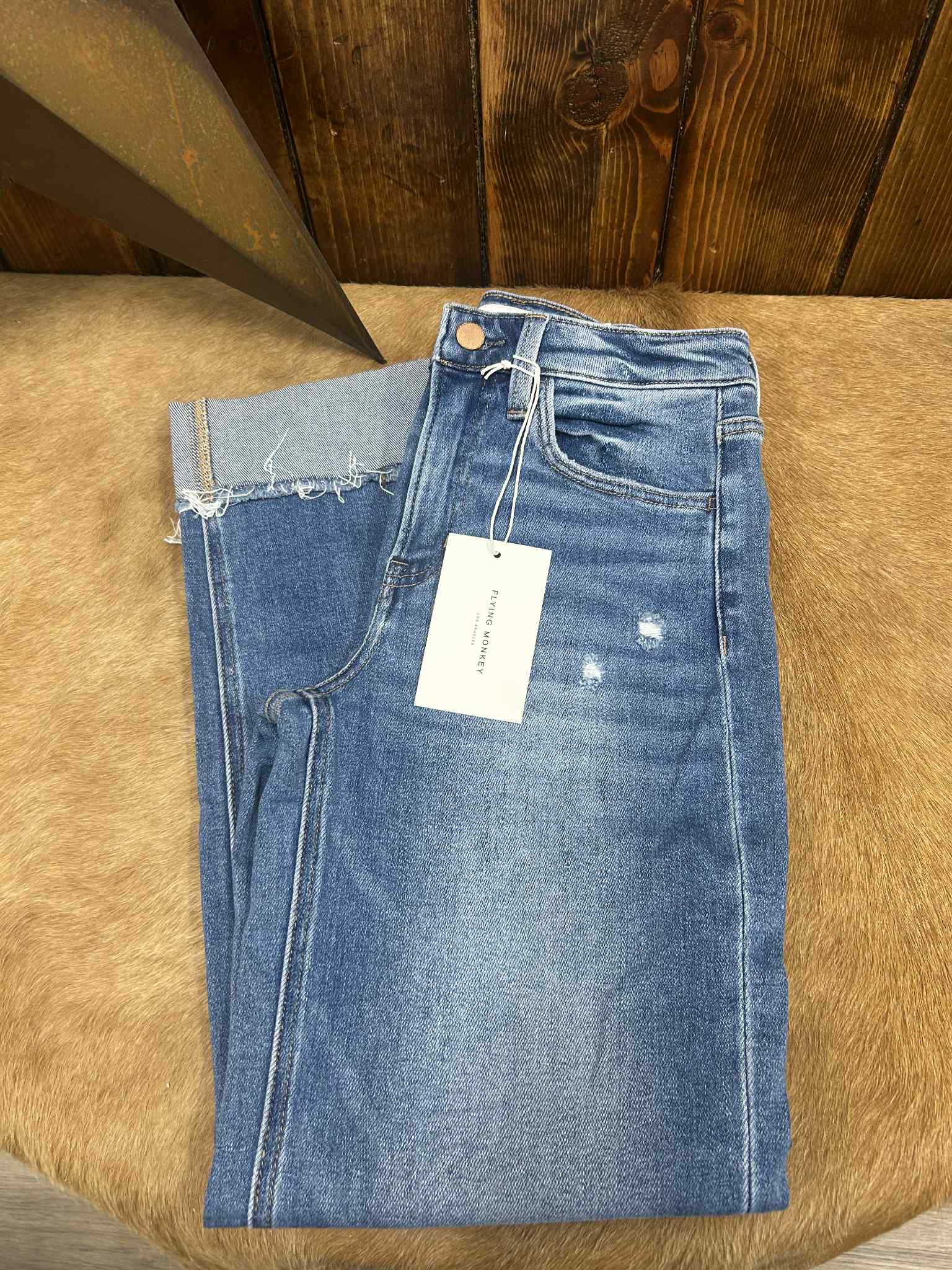 Flying Monkey Kylani High Rise Slim Wide Leg Jean-Women's Denim-Flying Monkey-Lucky J Boots & More, Women's, Men's, & Kids Western Store Located in Carthage, MO
