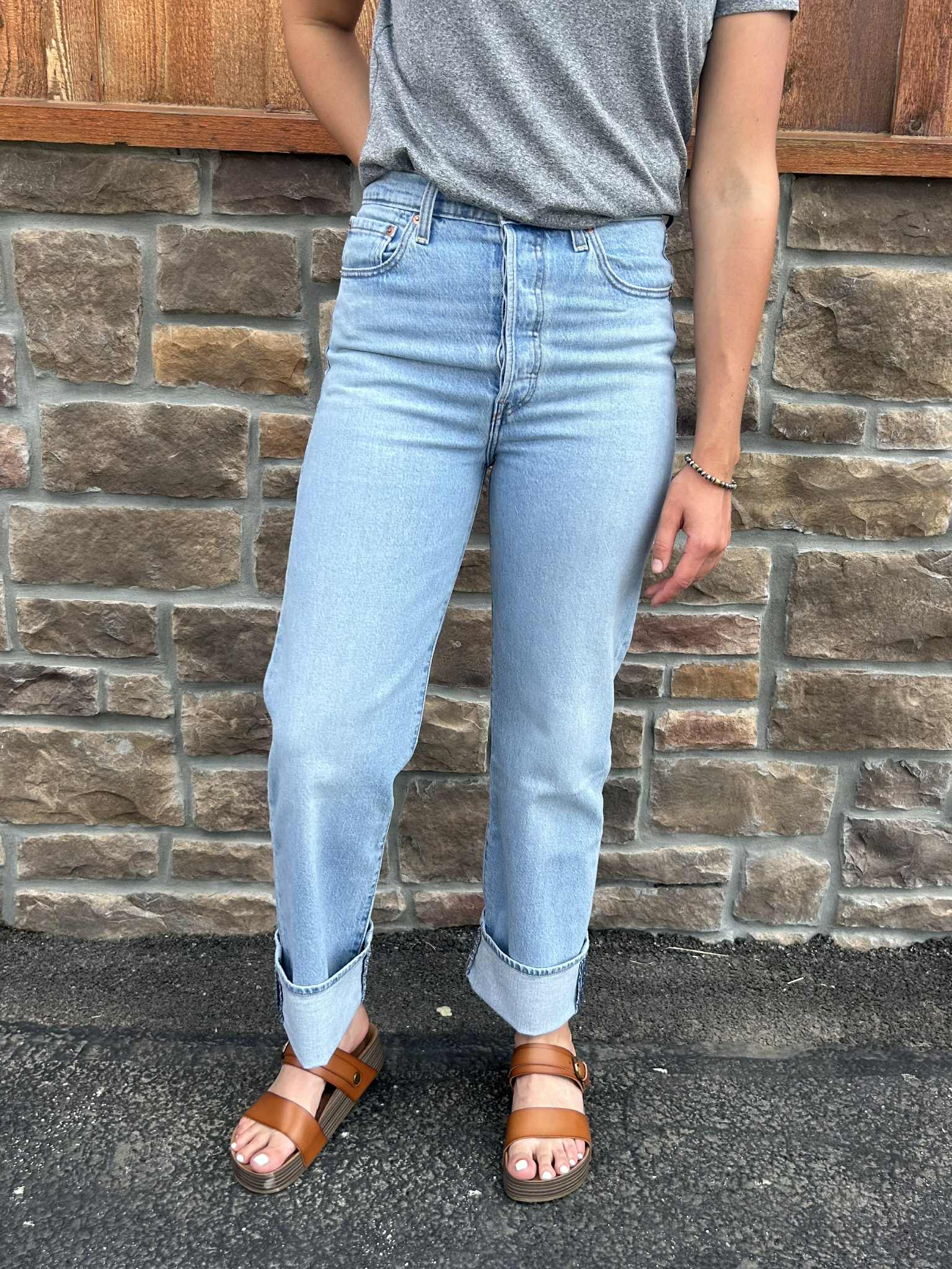 Levi's Ribcage Full Length Straight Leg in Light Wash-Women's Denim-Levi's-Lucky J Boots & More, Women's, Men's, & Kids Western Store Located in Carthage, MO