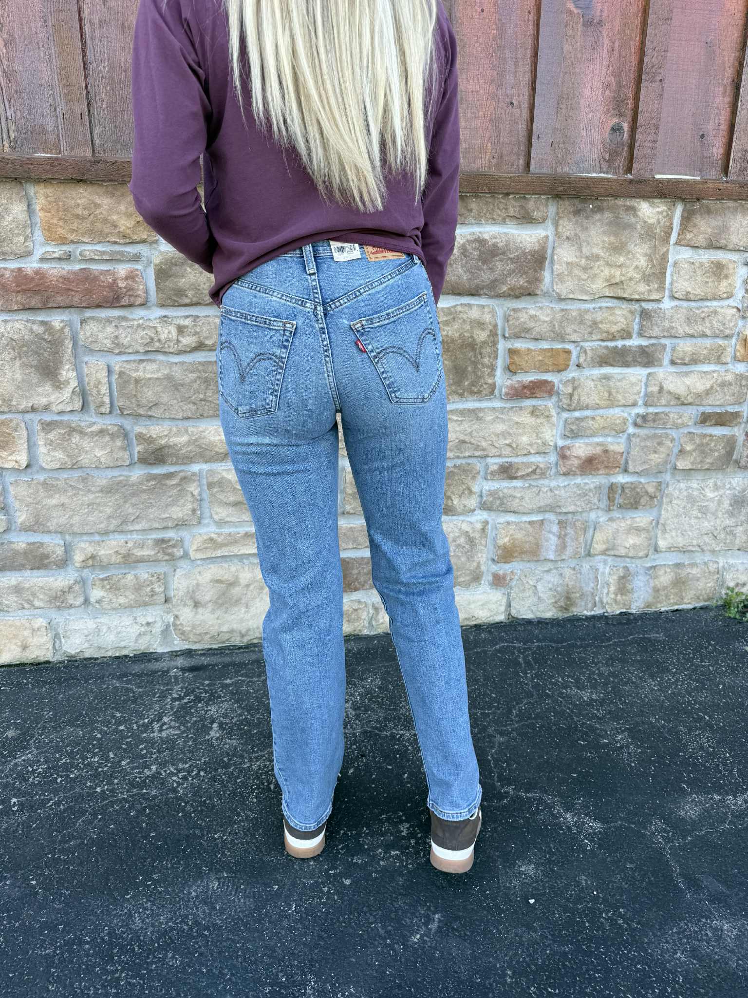 Women's Levi's Ribcage Full Length in Medium Wash Jean-Women's Denim-Levi's-Lucky J Boots & More, Women's, Men's, & Kids Western Store Located in Carthage, MO