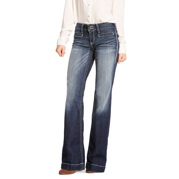 Women's Ariat Marine Mid Rise Trouser-Women's Denim-Ariat-Lucky J Boots & More, Women's, Men's, & Kids Western Store Located in Carthage, MO