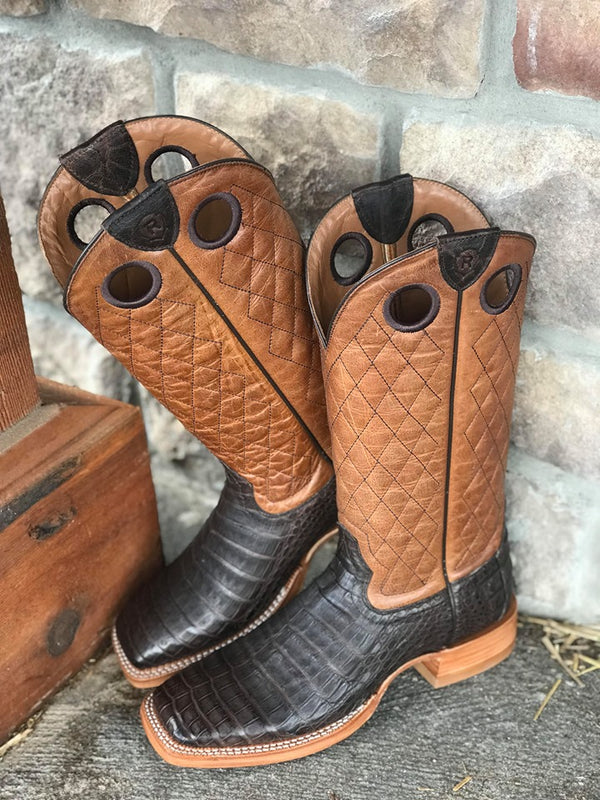 Ariat Men's Relentless Winner's Circle Chocolate Caiman Boot-Men's Boots-Ariat-Lucky J Boots & More, Women's, Men's, & Kids Western Store Located in Carthage, MO