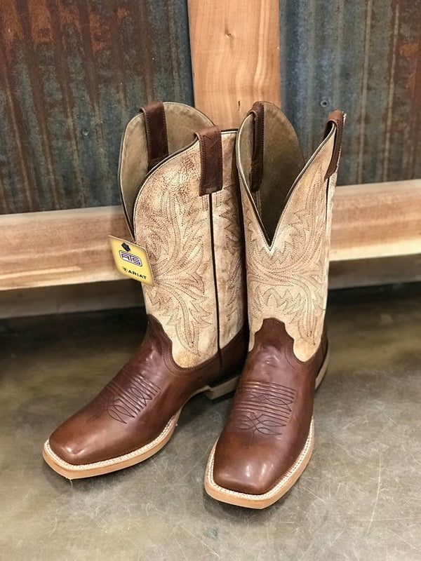 Men's Ariat Cowhand Square Toe Boot in Tarnished Alabaster-Men's Boots-Ariat-Lucky J Boots & More, Women's, Men's, & Kids Western Store Located in Carthage, MO