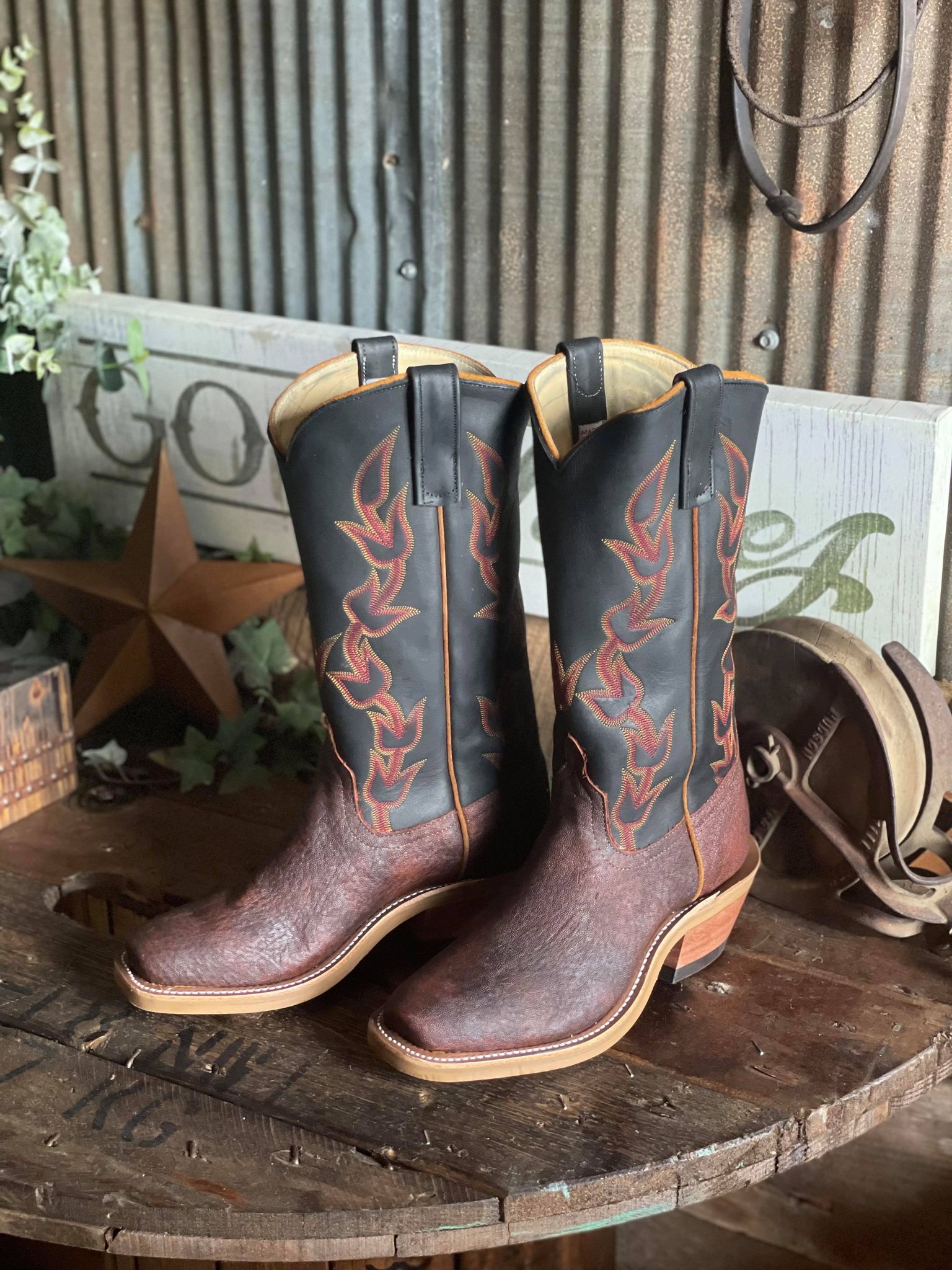 Anderson Bean Men's Square Toe Cowboy Boots