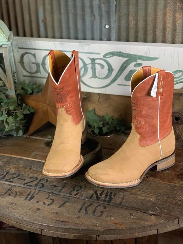 Men's Tin Haul Tan Crossed Boot-Men's Boots-Tin Haul-Lucky J Boots & More, Women's, Men's, & Kids Western Store Located in Carthage, MO