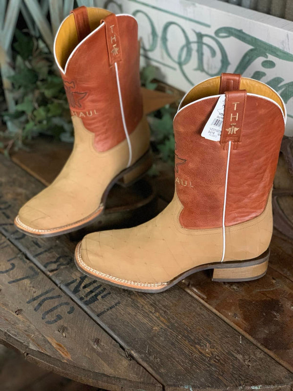 Men's Tin Haul Tan Crossed Boot-Men's Boots-Tin Haul-Lucky J Boots & More, Women's, Men's, & Kids Western Store Located in Carthage, MO
