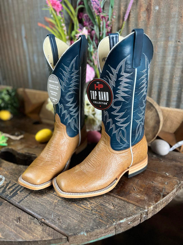 Mens Horse Power Antique Saddle Smooth Quill Boot-Men's Boots-Horse Power-Lucky J Boots & More, Women's, Men's, & Kids Western Store Located in Carthage, MO