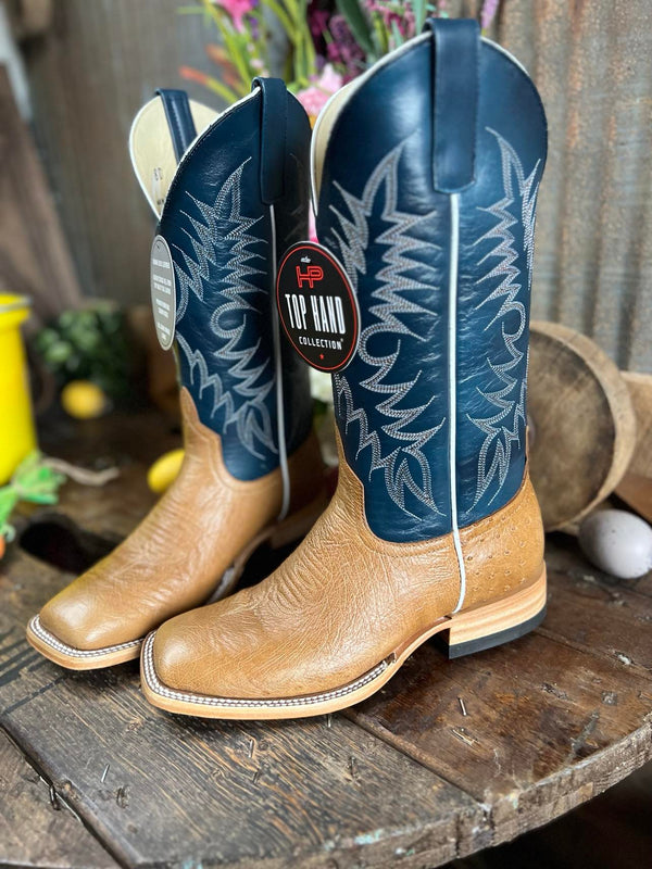 Mens Horse Power Antique Saddle Smooth Quill Boot-Men's Boots-Horse Power-Lucky J Boots & More, Women's, Men's, & Kids Western Store Located in Carthage, MO