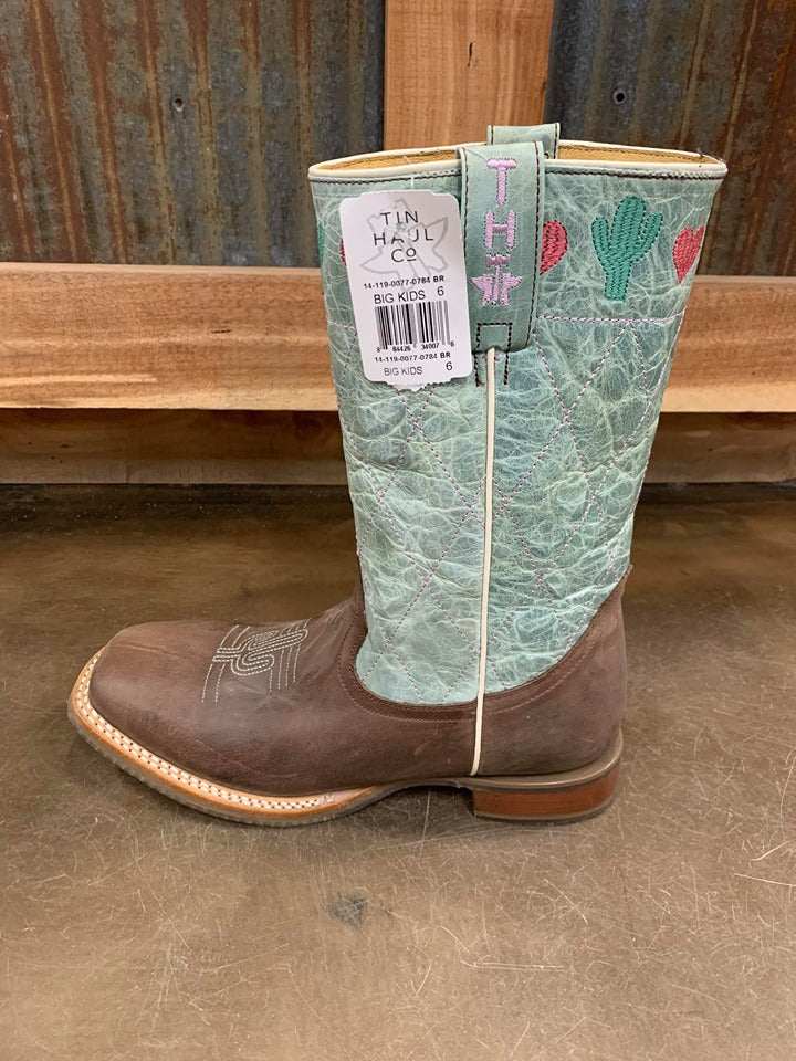 Youth Tin Haul I Heart Cactus Boot-Kids Boots-Tin Haul-Lucky J Boots & More, Women's, Men's, & Kids Western Store Located in Carthage, MO