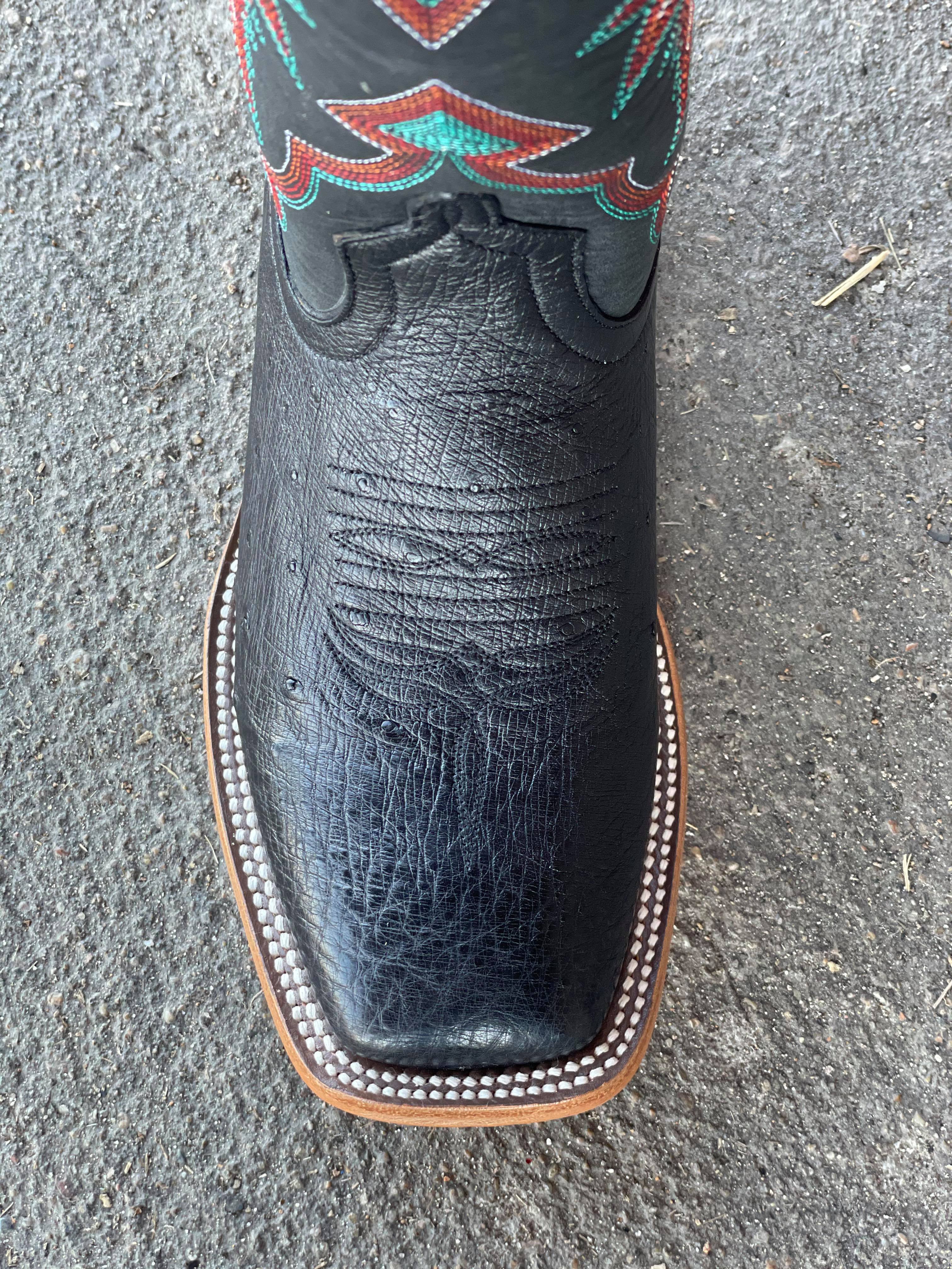 Women's MB TH Black Smooth Ostrich Square Toe Boot-Women's Boots-Macie Bean-Lucky J Boots & More, Women's, Men's, & Kids Western Store Located in Carthage, MO