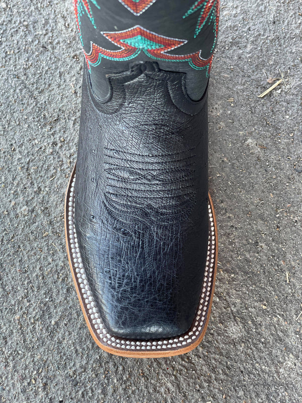 Women's MB TH Black Smooth Ostrich Square Toe Boot-Women's Boots-Macie Bean-Lucky J Boots & More, Women's, Men's, & Kids Western Store Located in Carthage, MO