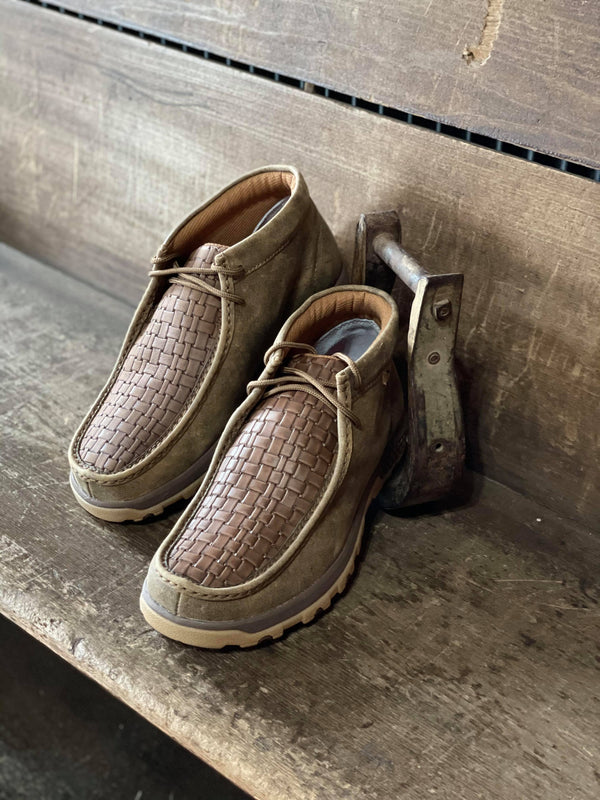 Men's Chocolate Cross Stitch Chukka Driving Moc *FINAL SALE*-Men's Casual Shoes-Twisted X Boots-Lucky J Boots & More, Women's, Men's, & Kids Western Store Located in Carthage, MO