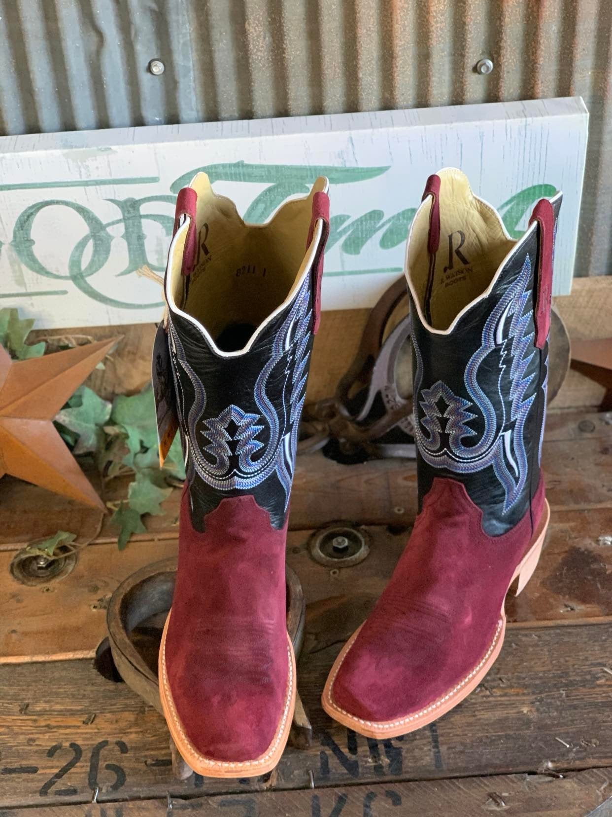 Men's R. Watson Rhubarb Roughout Boot-Men's Boots-R. Watson-Lucky J Boots & More, Women's, Men's, & Kids Western Store Located in Carthage, MO