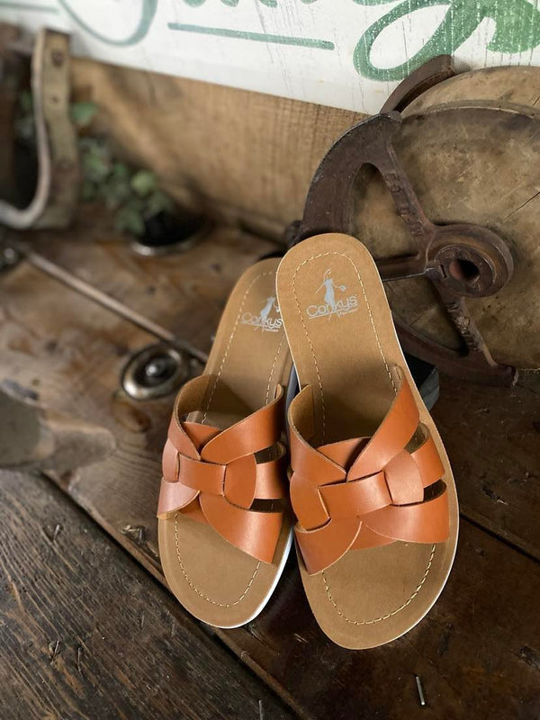 Corkys Rouge Sandal in Cognac *FINAL SALE*-Women's Casual Shoes-Corkys Footwear-Lucky J Boots & More, Women's, Men's, & Kids Western Store Located in Carthage, MO