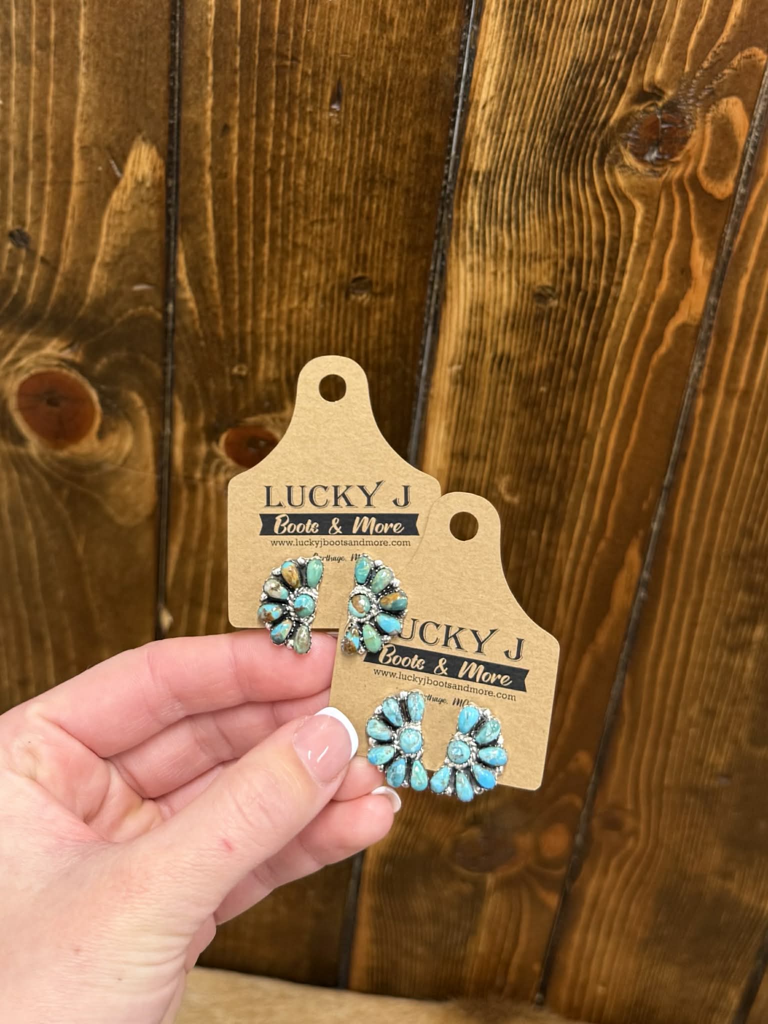 Wrenlee Earrings-Earrings-LJ Turquoise-Lucky J Boots & More, Women's, Men's, & Kids Western Store Located in Carthage, MO