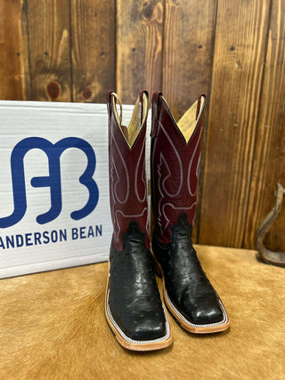 Women's Anderson Bean Black Full Quill Ostrich Boot-Women's Boots-Anderson Bean-Lucky J Boots & More, Women's, Men's, & Kids Western Store Located in Carthage, MO
