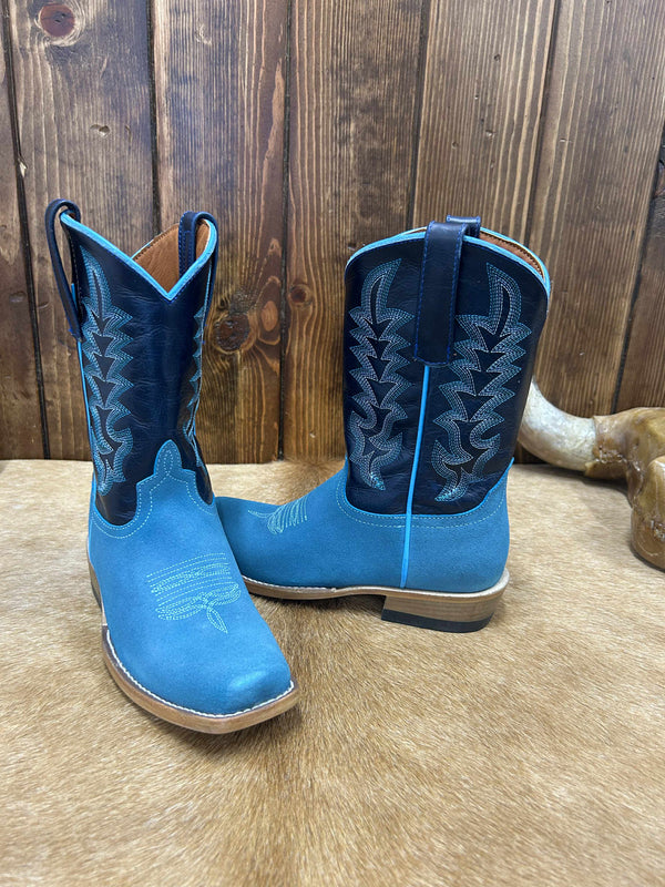 Kid's Macie Bean Turquoise Suede Boot-Kids Boots-Macie Bean-Lucky J Boots & More, Women's, Men's, & Kids Western Store Located in Carthage, MO