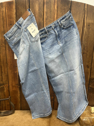 Hidden Holly Denim Midi Skirt-Women's Denim-HIDDEN-Lucky J Boots & More, Women's, Men's, & Kids Western Store Located in Carthage, MO