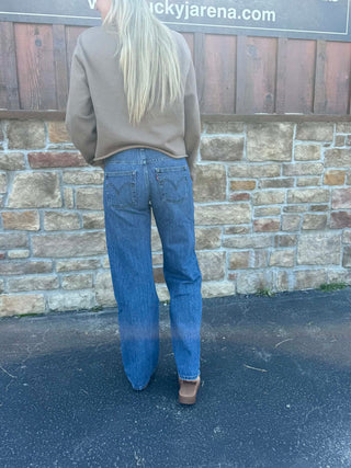 Women's Levi's Super Low Loose in Medium Wash Jean-Women's Denim-Levi's-Lucky J Boots & More, Women's, Men's, & Kids Western Store Located in Carthage, MO