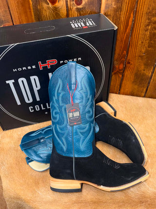 Men's Horse Power Black Suede Square Toe Boots