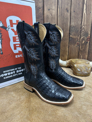 Men's Hyer Russell Black Caiman Boot-Men's Boots-HYER Boots-Lucky J Boots & More, Women's, Men's, & Kids Western Store Located in Carthage, MO