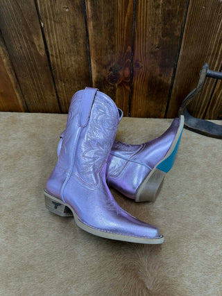 Lil Lane Girls Lavender Metallic Smokeshow Boot-Kids Boots-Lane Boots-Lucky J Boots & More, Women's, Men's, & Kids Western Store Located in Carthage, MO