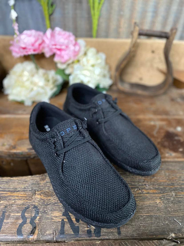 Men's Roper Hang Loose Sneaker in Black-Men's Casual Shoes-Roper-Lucky J Boots & More, Women's, Men's, & Kids Western Store Located in Carthage, MO