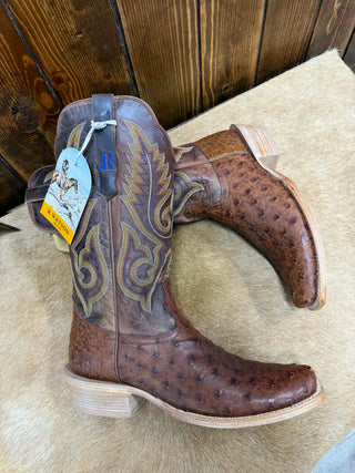 Men's R. Watson Brass Full Quill Ostrich Boot-Men's Boots-R. Watson-Lucky J Boots & More, Women's, Men's, & Kids Western Store Located in Carthage, MO