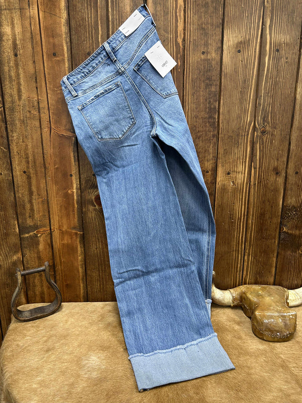 Vervet Claire High Rise Cuffed Wide Leg Jean