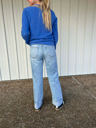 Women's Hidden Valery Mid Rise Cuffed Dad Jean-Women's Denim-HIDDEN-Lucky J Boots & More, Women's, Men's, & Kids Western Store Located in Carthage, MO