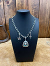 Sterling Silver Charm Necklaces-Necklaces-LJ Turquoise-Lucky J Boots & More, Women's, Men's, & Kids Western Store Located in Carthage, MO