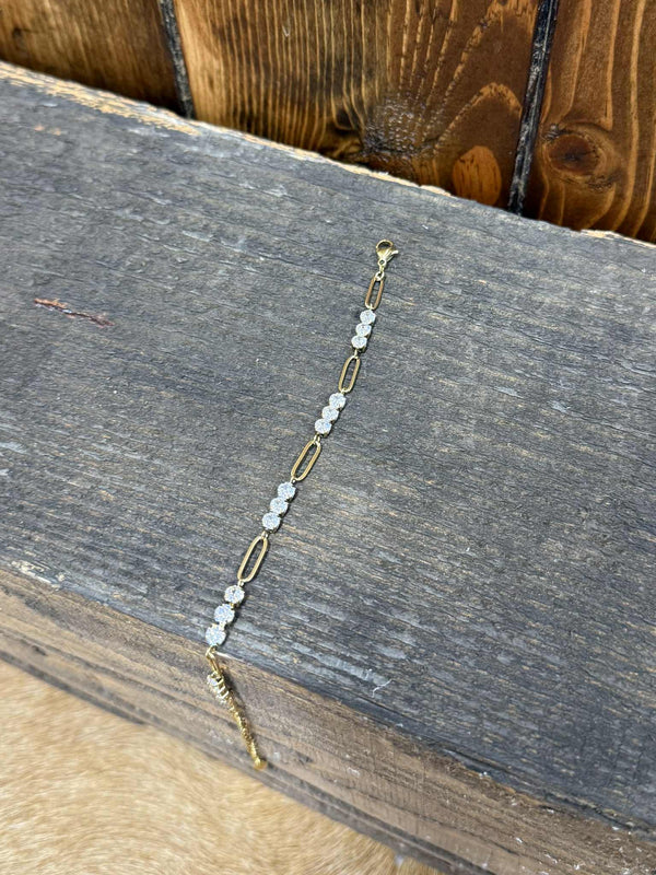 Gold Dainty Diamond Bracelet-Bracelets-LJ Fashion Jewelry-Lucky J Boots & More, Women's, Men's, & Kids Western Store Located in Carthage, MO
