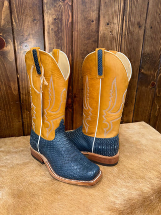 Men's Anderson Bean Navy Vintage Python Boot