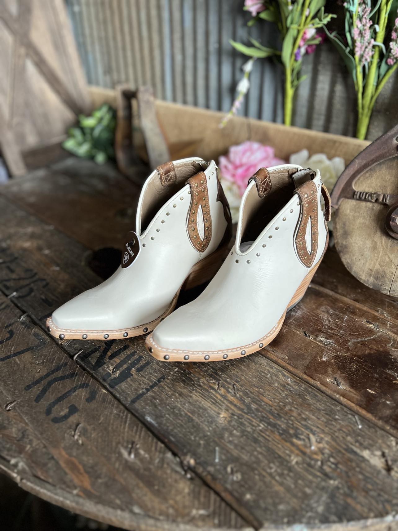 Womens Ariat Greeley Booties in Blanco-Women's Booties-Ariat-Lucky J Boots & More, Women's, Men's, & Kids Western Store Located in Carthage, MO