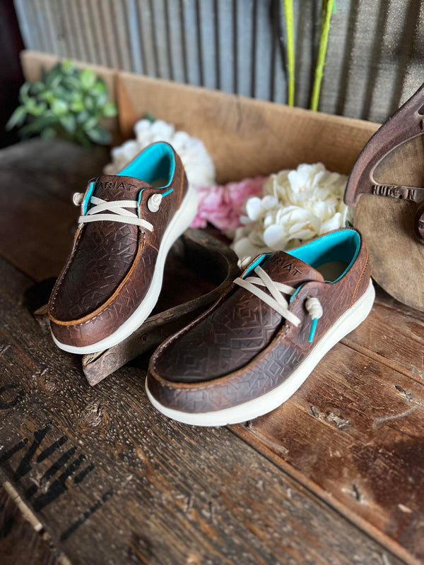 Womens Ariat Hilo Sneakers in Brown Blanket Emboss *FINAL SALE*-Women's Casual Shoes-Ariat-Lucky J Boots & More, Women's, Men's, & Kids Western Store Located in Carthage, MO