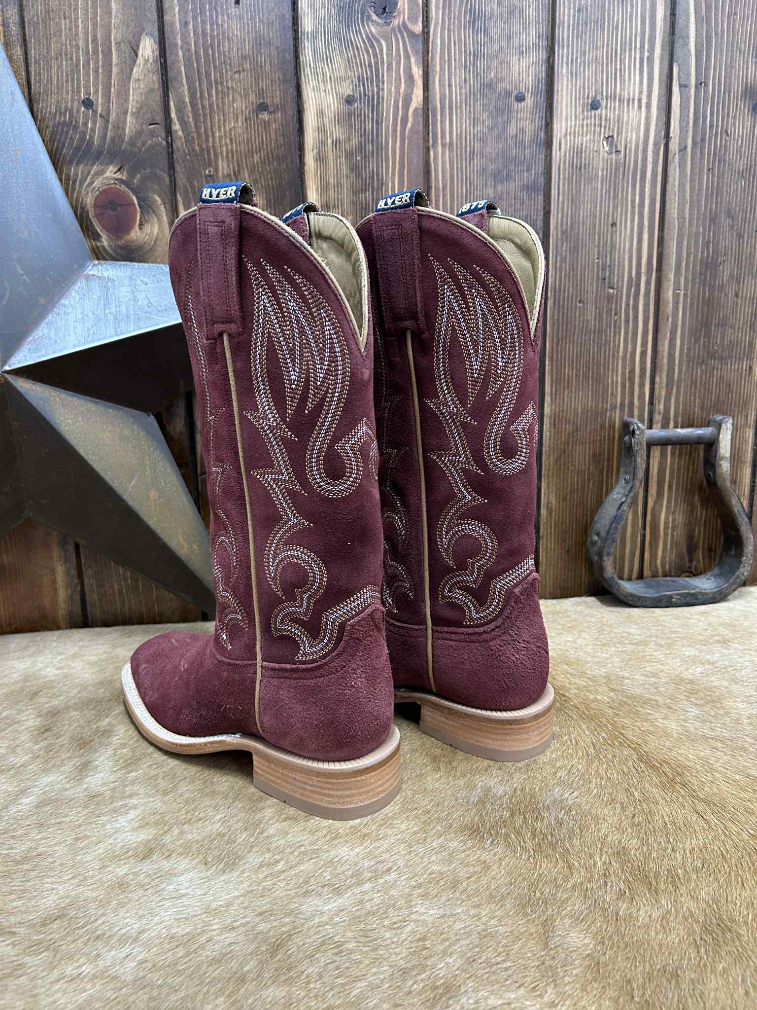 Women's Hyer Augusta Burgundy Roughout Boot-Women's Boots-HYER Boots-Lucky J Boots & More, Women's, Men's, & Kids Western Store Located in Carthage, MO