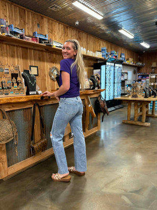 Women's Flying Monkey Lucia High Rise Slim Wide Leg Jean-Women's Denim-Flying Monkey-Lucky J Boots & More, Women's, Men's, & Kids Western Store Located in Carthage, MO