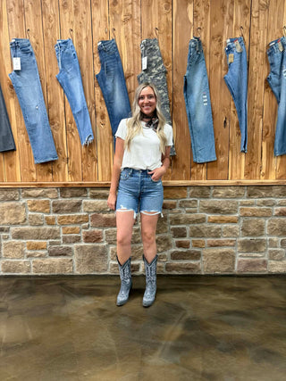 Women's Levi's 501 Mid Thigh Shorts-Women's Denim-Levi's-Lucky J Boots & More, Women's, Men's, & Kids Western Store Located in Carthage, MO