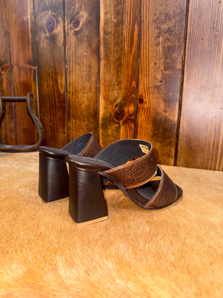 Women's Roper Stella Brown Tooled Leather Sandal
