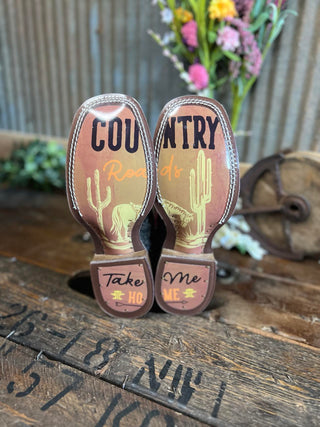 Women's Tin Haul Paisely Square Toe Boot-Women's Boots-Tin Haul-Lucky J Boots & More, Women's, Men's, & Kids Western Store Located in Carthage, MO