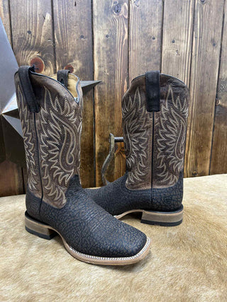 Men's Ariat Gold Point Chocolate Bison Boot-Men's Boots-Ariat-Lucky J Boots & More, Women's, Men's, & Kids Western Store Located in Carthage, MO