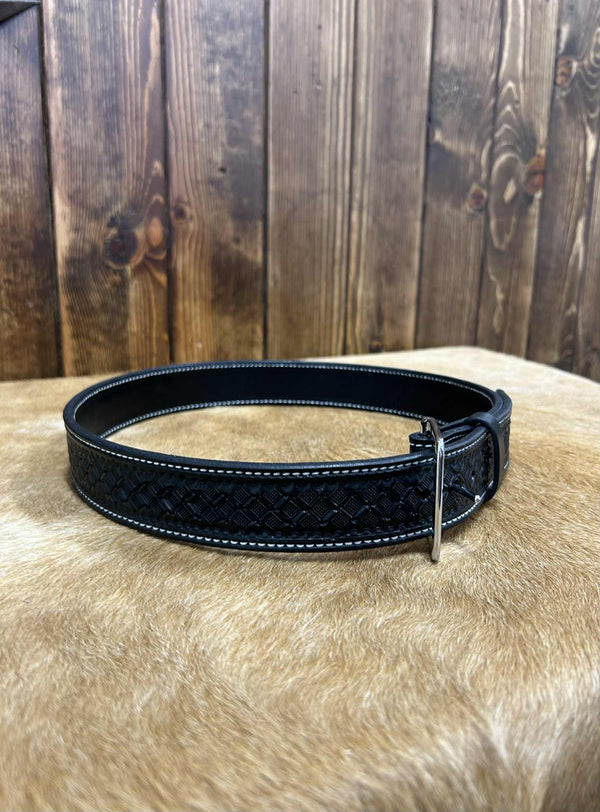 Texas Saddlery Black Waffle Belt-Belts-Texas Saddlery-Lucky J Boots & More, Women's, Men's, & Kids Western Store Located in Carthage, MO