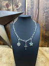 Sterling Silver Charm Necklaces-Necklaces-LJ Turquoise-Lucky J Boots & More, Women's, Men's, & Kids Western Store Located in Carthage, MO