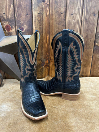 Men's Hyer Pratt Black Caiman Boot-Men's Boots-HYER Boots-Lucky J Boots & More, Women's, Men's, & Kids Western Store Located in Carthage, MO