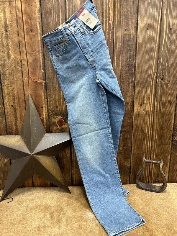 Women's Levi's Ribcage Full Length in Medium Wash Jean-Women's Denim-Levi's-Lucky J Boots & More, Women's, Men's, & Kids Western Store Located in Carthage, MO