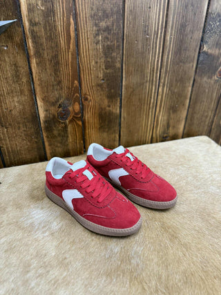 Corkys Spoiler Alert Sneakers in Red Faux Suede-Women's Casual Shoes-Corkys Footwear-Lucky J Boots & More, Women's, Men's, & Kids Western Store Located in Carthage, MO