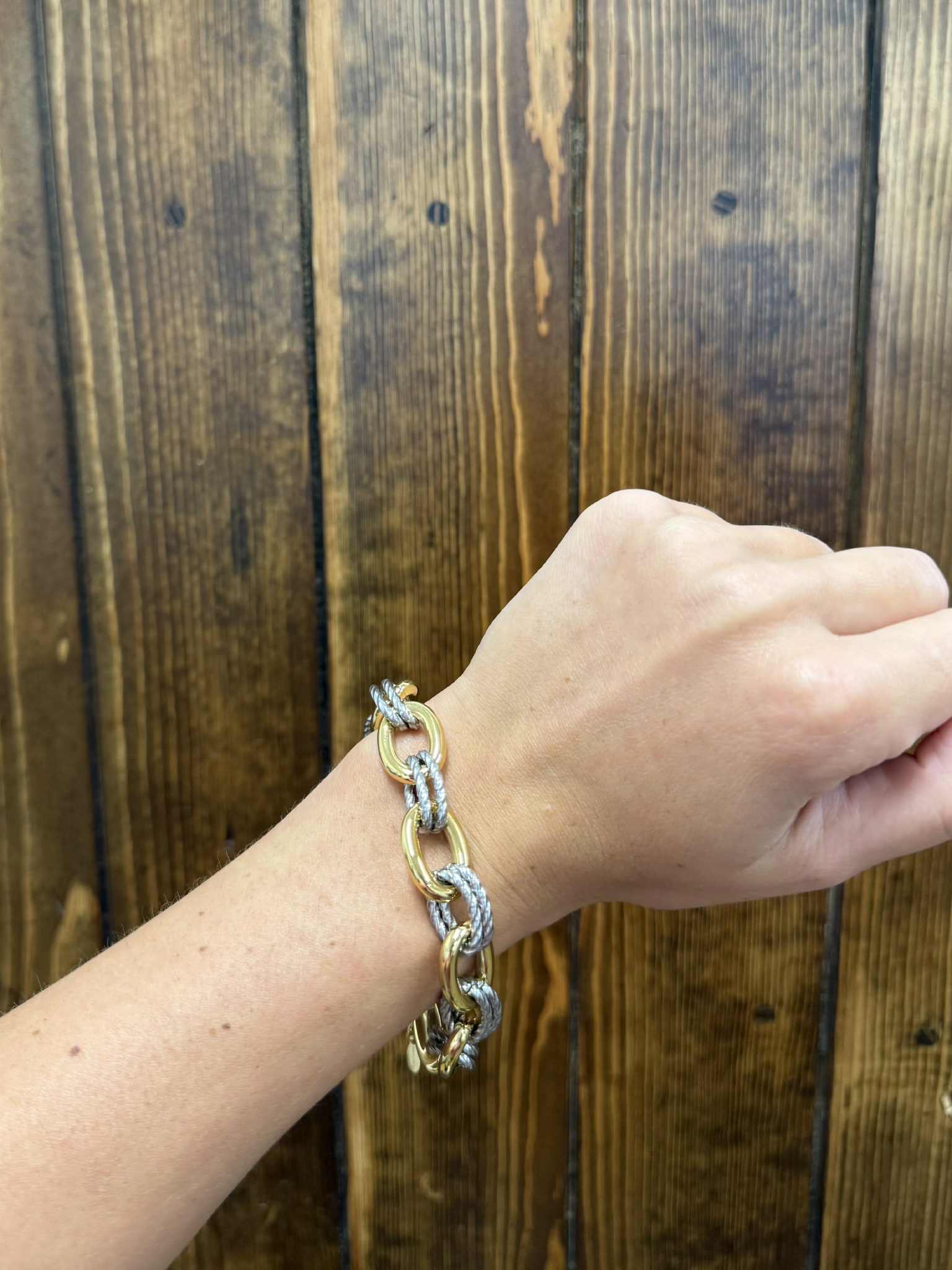 Mixed Paper Clip Bracelet-Bracelets-LJ Fashion Jewelry-Lucky J Boots & More, Women's, Men's, & Kids Western Store Located in Carthage, MO