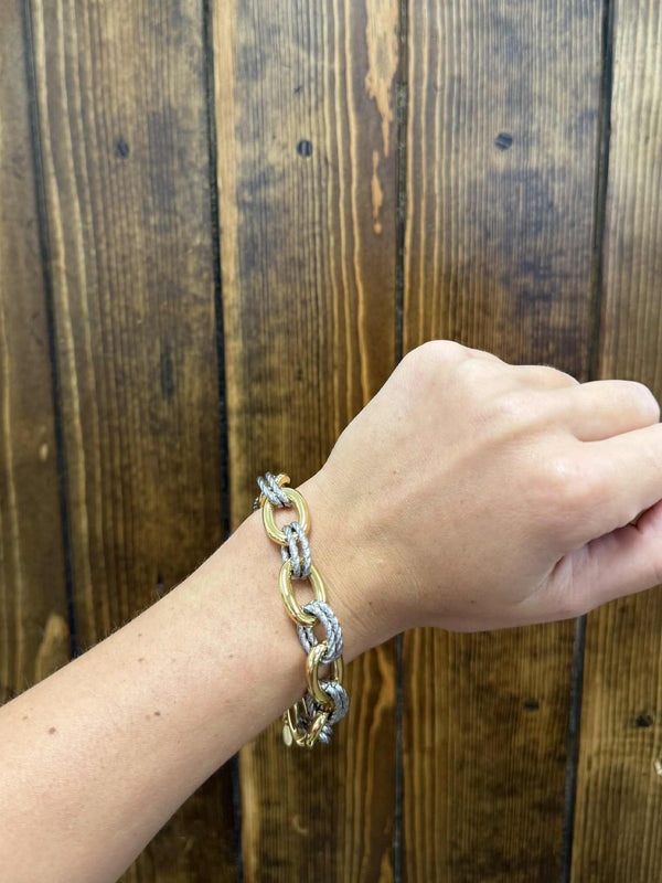 Mixed Paper Clip Bracelet-Bracelets-LJ Fashion Jewelry-Lucky J Boots & More, Women's, Men's, & Kids Western Store Located in Carthage, MO
