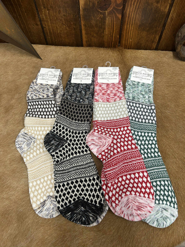 Gallery Textured Crew Socks-Socks-World's Softest Socks-Lucky J Boots & More, Women's, Men's, & Kids Western Store Located in Carthage, MO