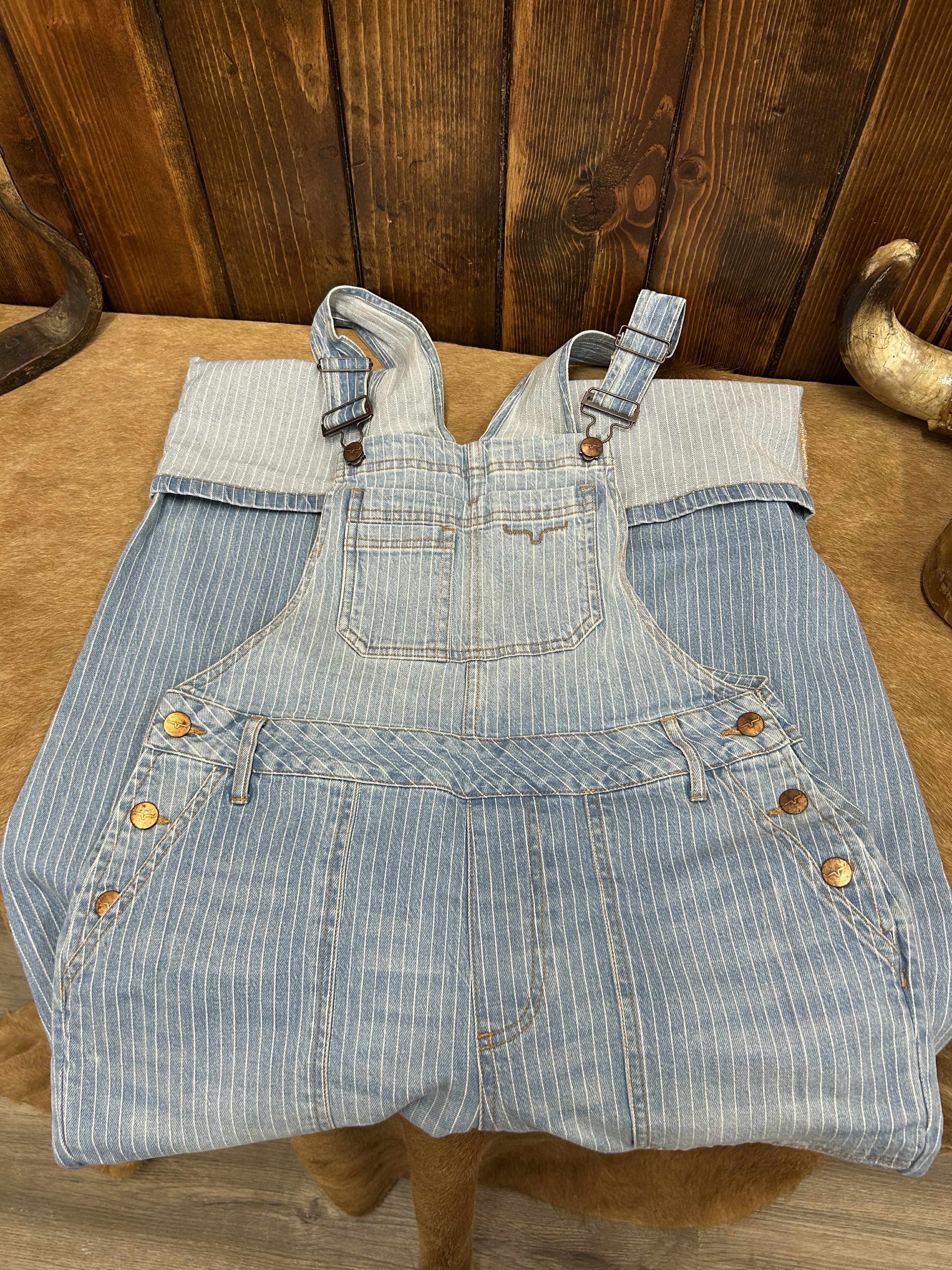 Women's Kimes Billy Pinstriped Overalls-Overalls-Kimes Ranch-Lucky J Boots & More, Women's, Men's, & Kids Western Store Located in Carthage, MO