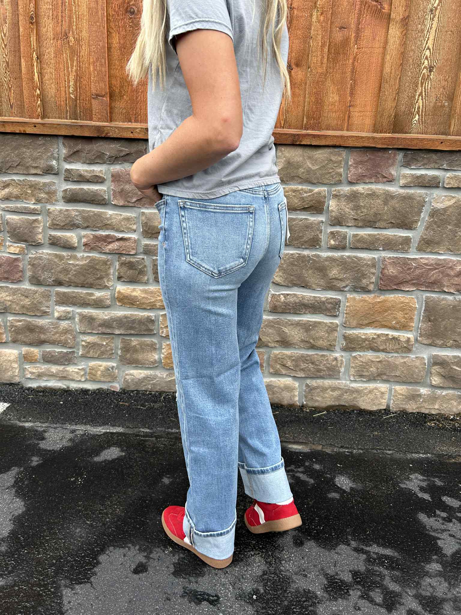 Hidden Gracyn High Rise Straight Leg Cuff Jean-Women's Denim-HIDDEN-Lucky J Boots & More, Women's, Men's, & Kids Western Store Located in Carthage, MO